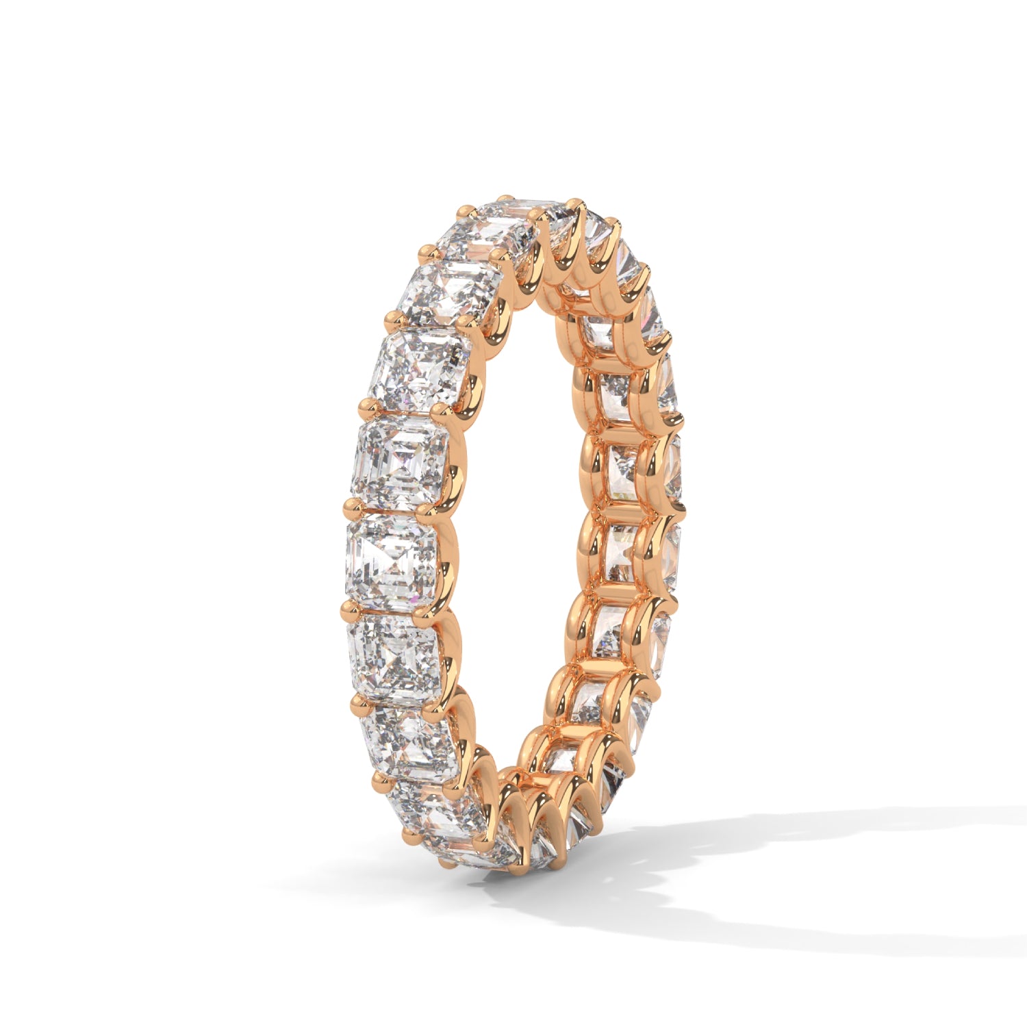 Asscher Cut Lab-Grown Diamond Eternity Ring in Rose Gold
