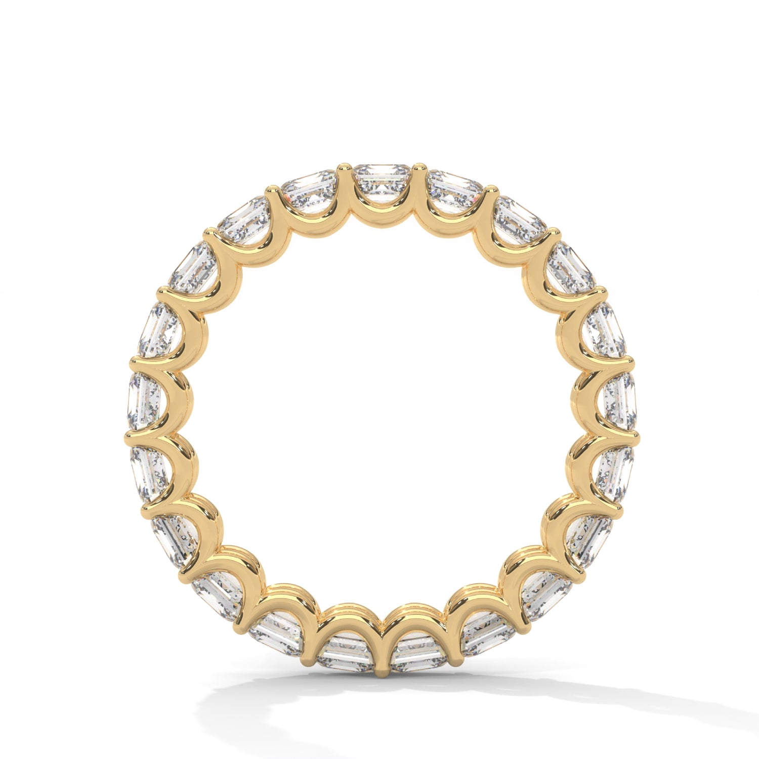 Asscher Cut Lab-Grown Diamond Eternity Ring in Yellow Gold