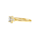 Baguette and Round Brilliant Cut Lab-Grown Diamond Stackable Ring in Yellow Gold