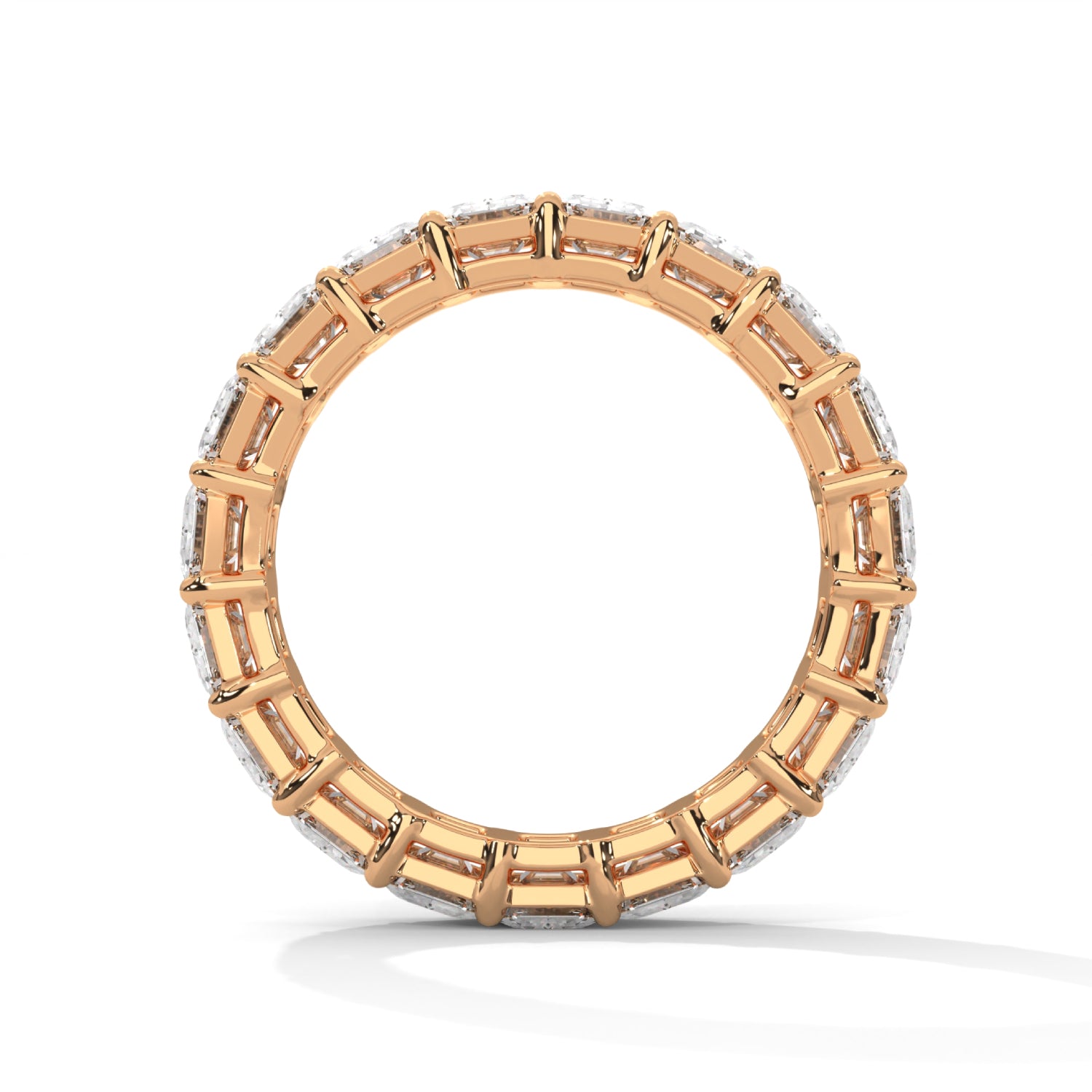 Emerald Cut Lab-Grown Diamond Eternity Ring in Rose Gold