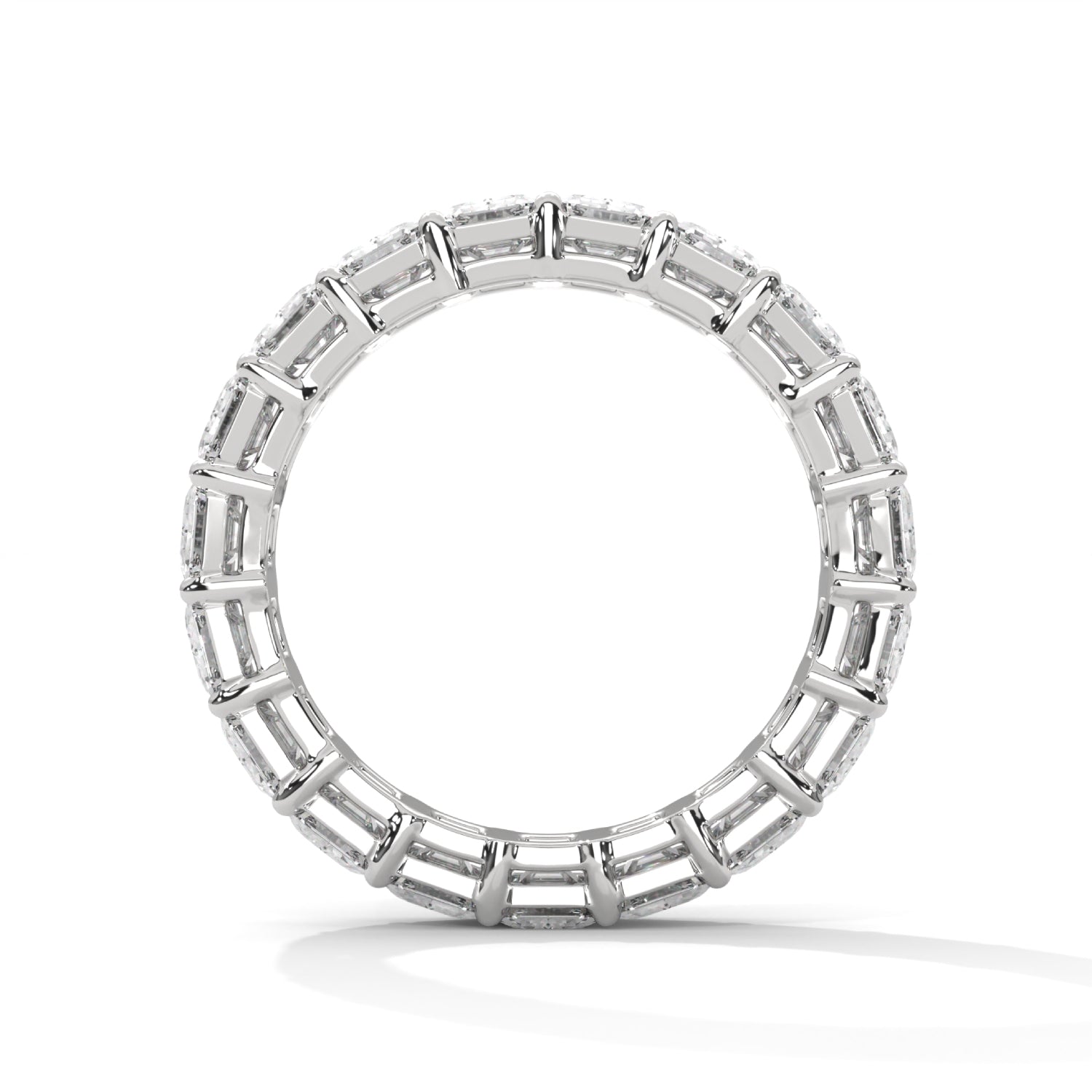 Emerald Cut Lab-Grown Diamond Eternity Ring in White Gold