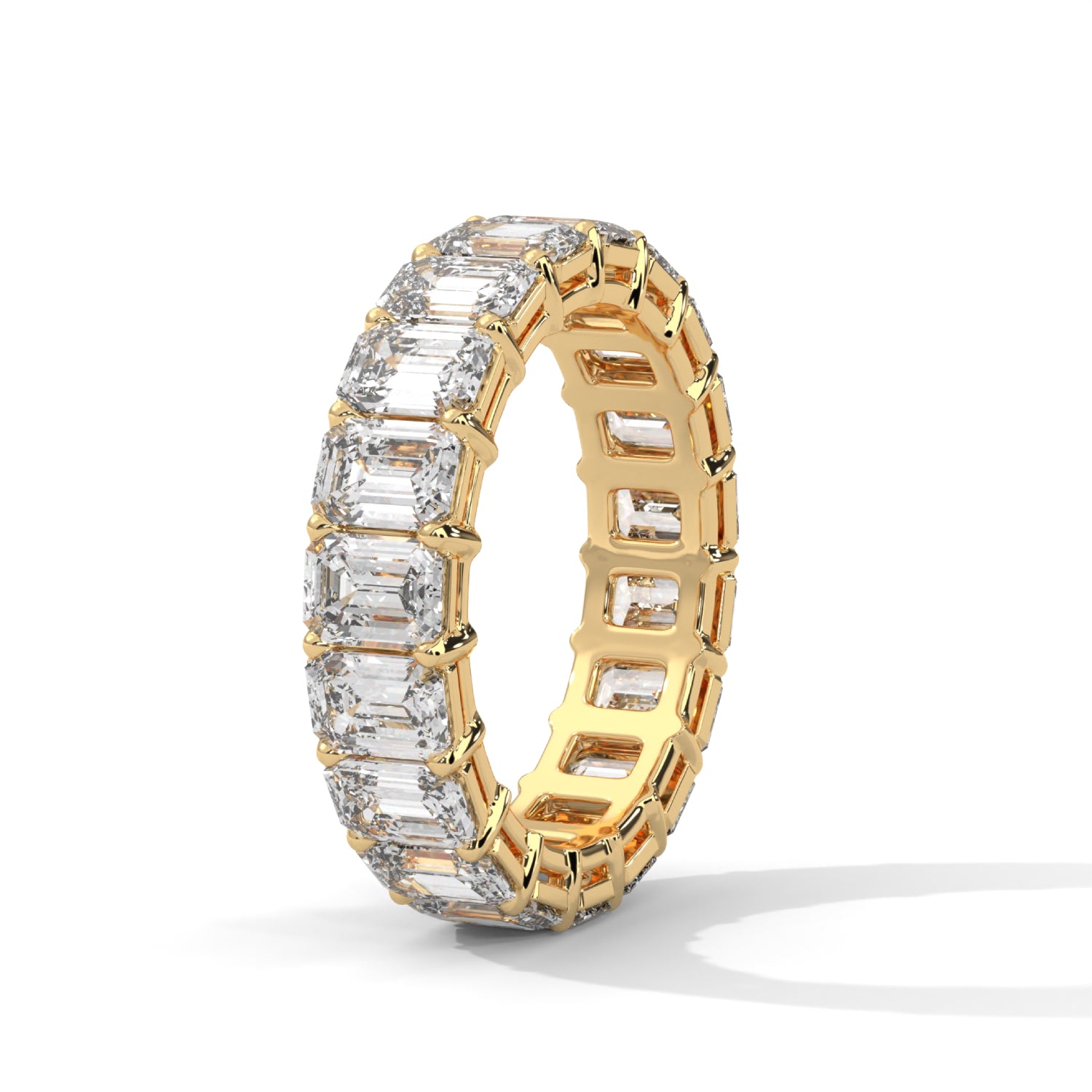 Emerald Cut Lab-Grown Diamond Eternity Ring in Yellow Gold