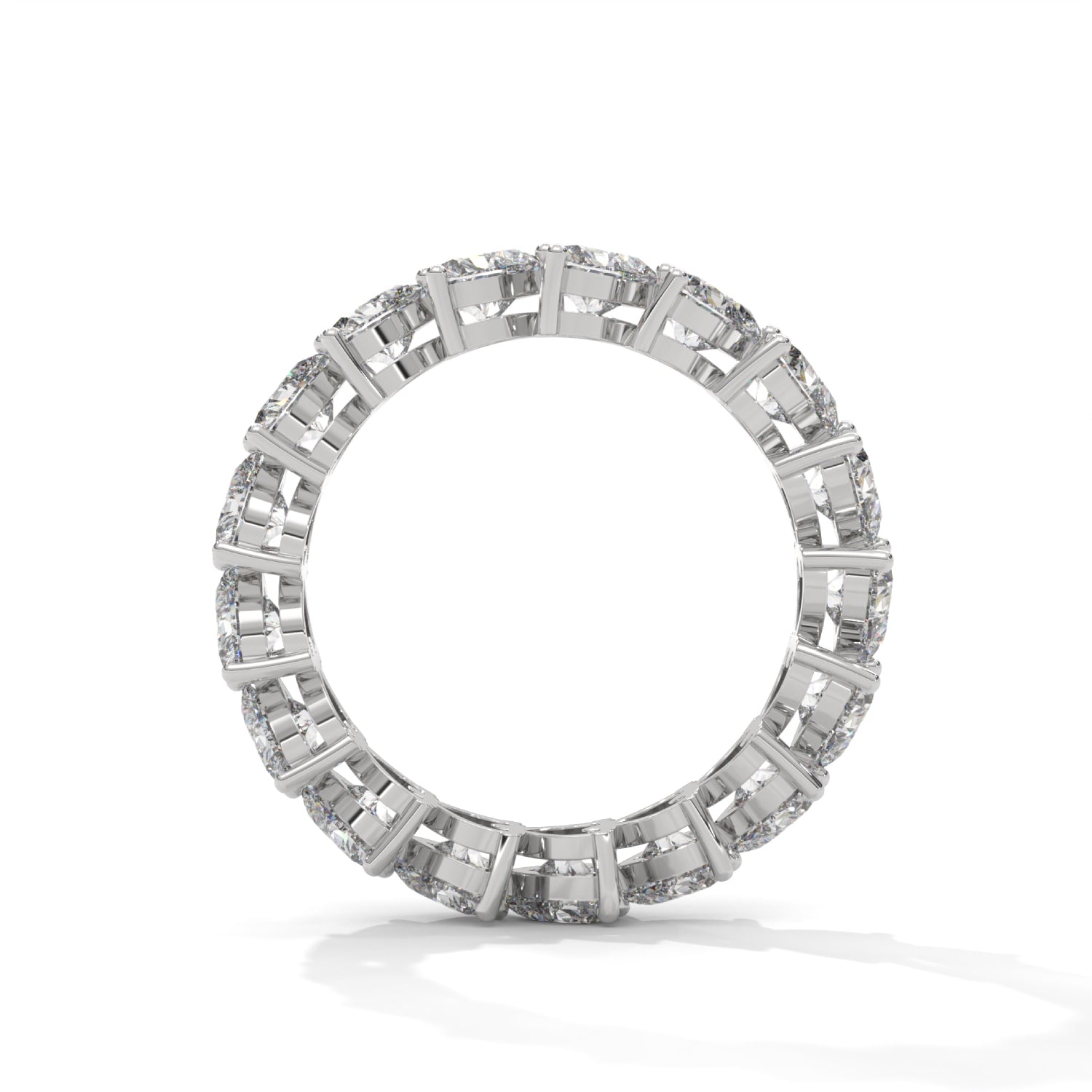 Heart-Shaped Lab-Grown Diamond Eternity Ring in White Gold