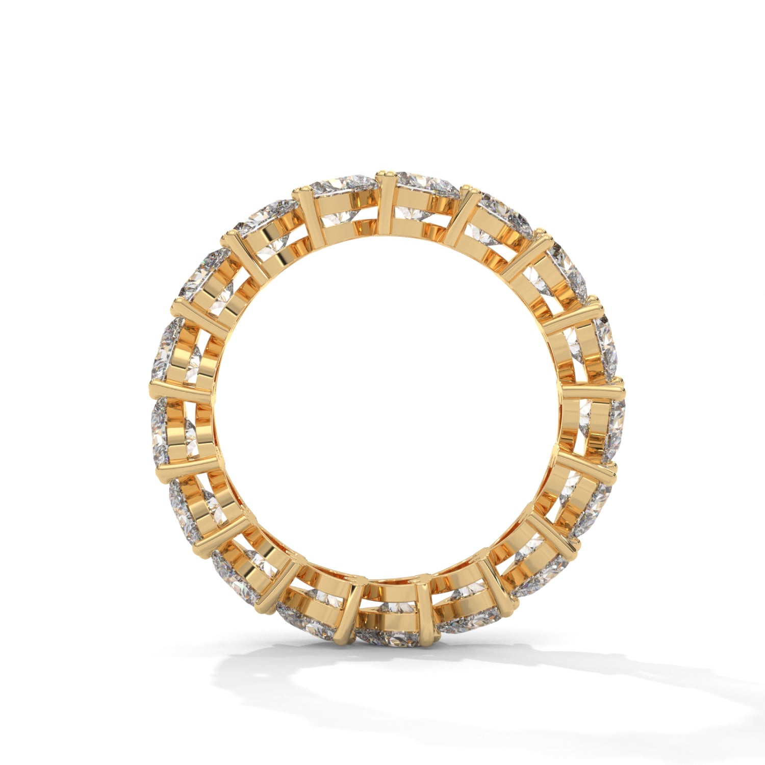 Heart-Shaped Lab-Grown Diamond Eternity Ring in Yellow Gold