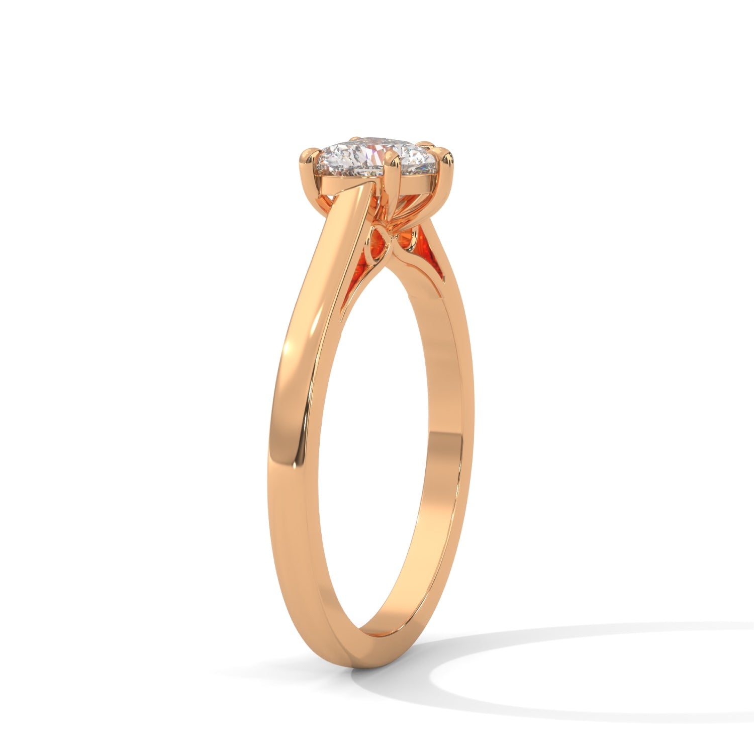 Heart-Shaped Lab-Grown Diamond Solitaire Engagement Ring in Rose Gold