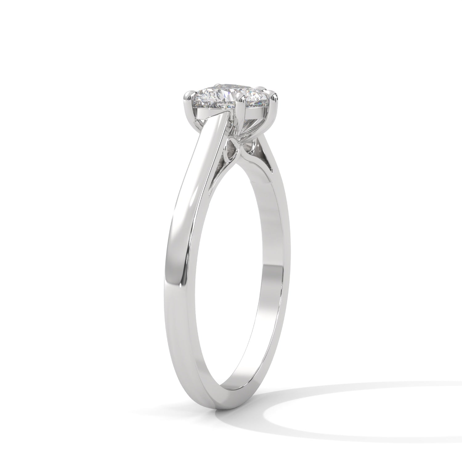 Heart-Shaped Lab-Grown Diamond Solitaire Engagement Ring in White Gold