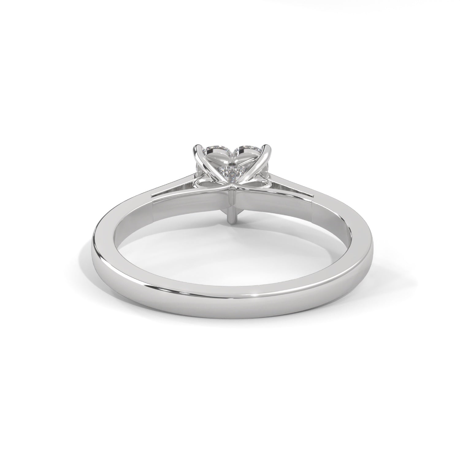Heart-Shaped Lab-Grown Diamond Solitaire Engagement Ring in White Gold