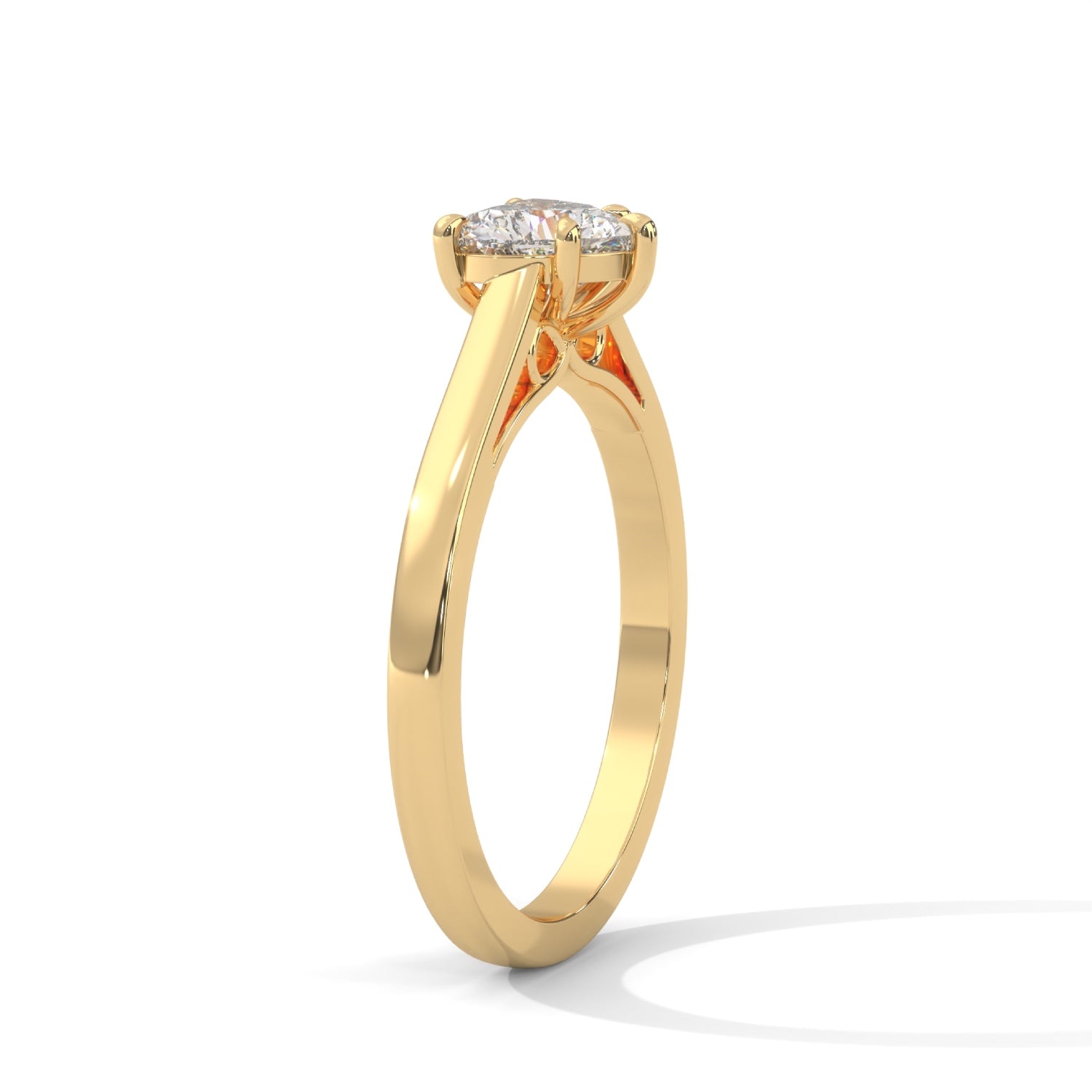 Heart-Shaped Lab-Grown Diamond Solitaire Engagement Ring in Yellow Gold