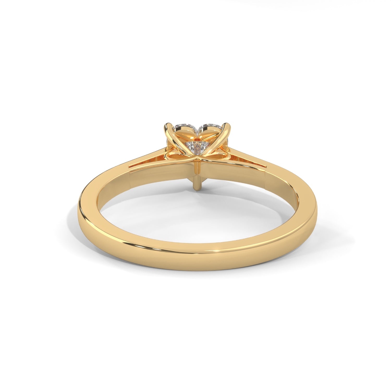 Heart-Shaped Lab-Grown Diamond Solitaire Engagement Ring in Yellow Gold