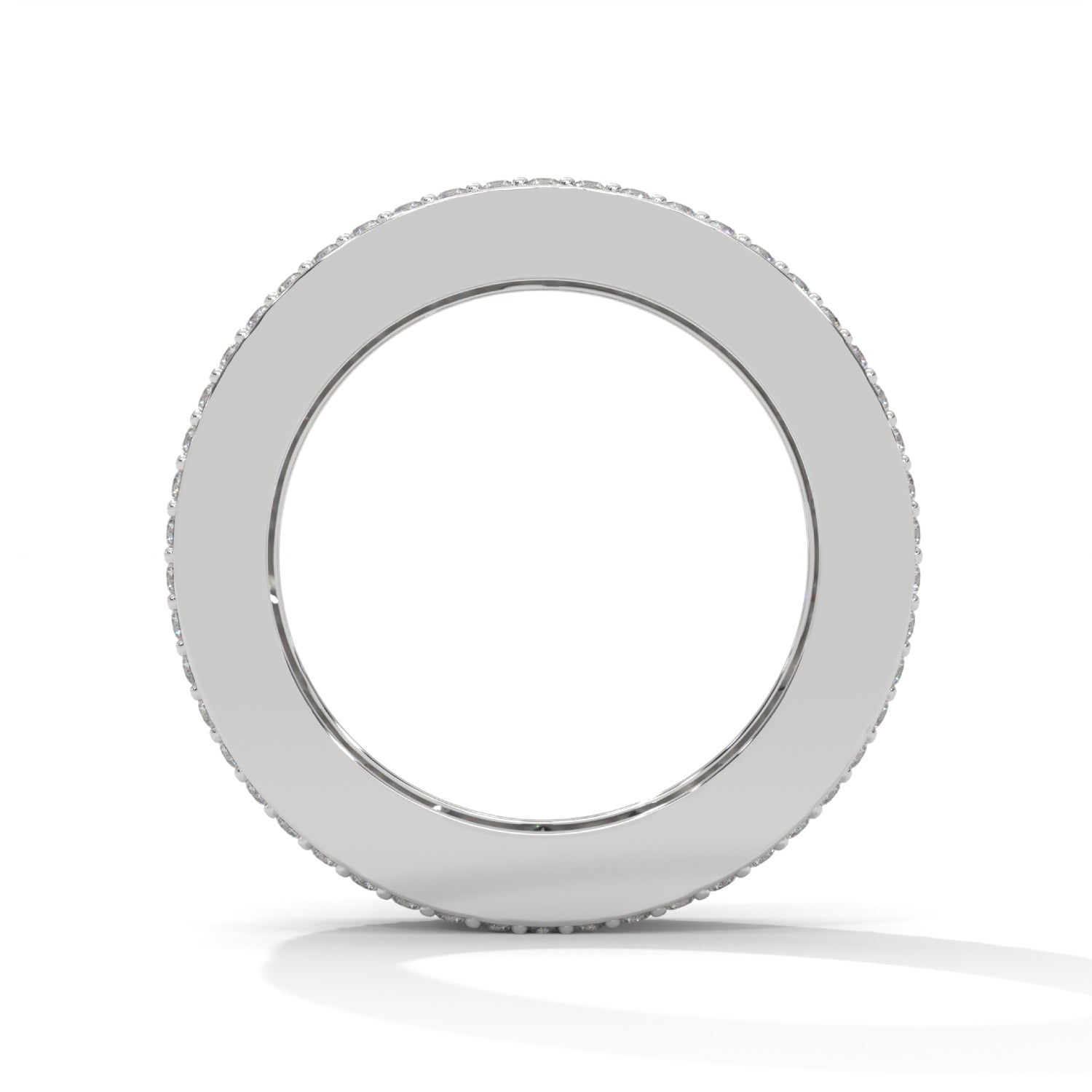 Princess Cut Lab-Grown Diamond Triple Row Eternity Ring in White Gold