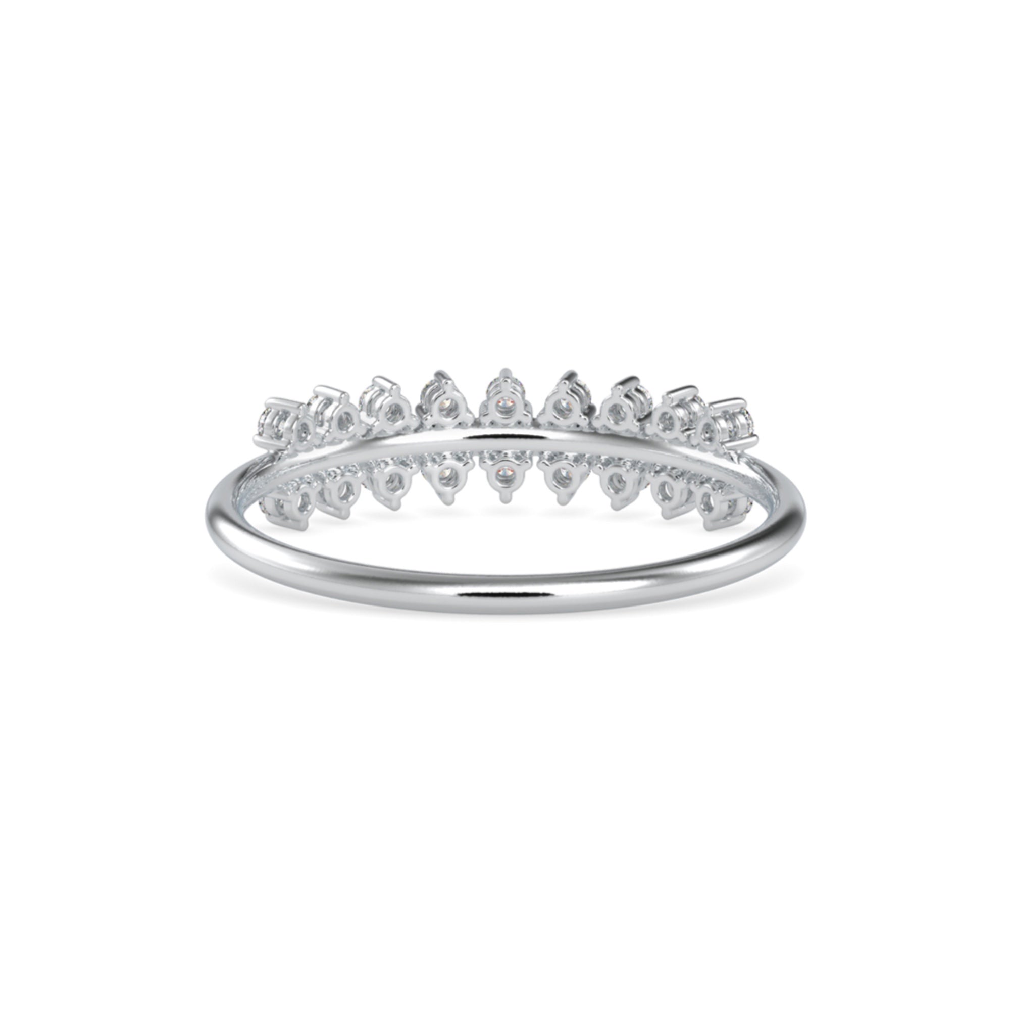 Round Brilliant Cut Lab-Grown Diamond Double Row Stackable Ring in White Gold