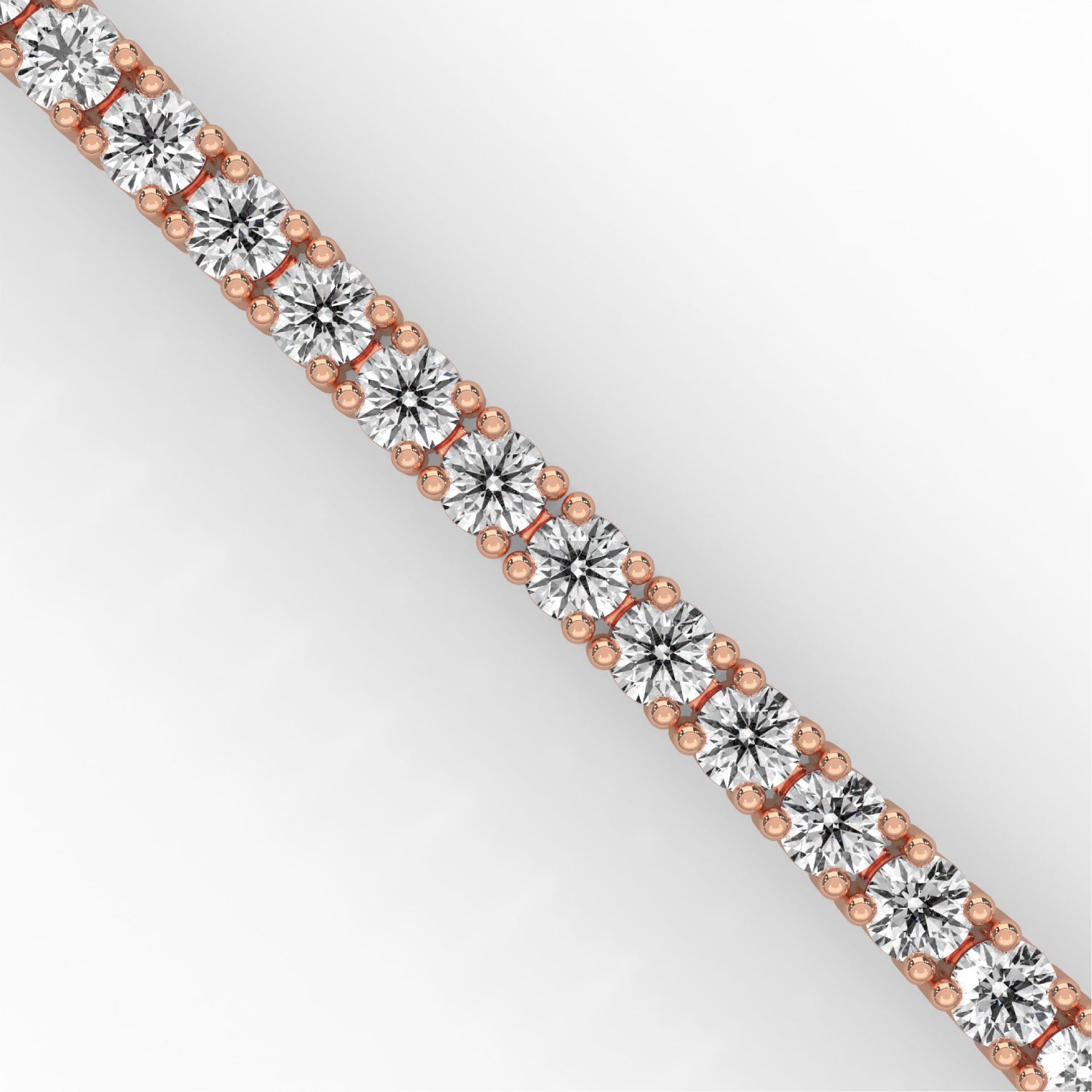 Round Brilliant Cut Lab-Grown Diamond Flexible Link Tennis Bracelet in Rose Gold