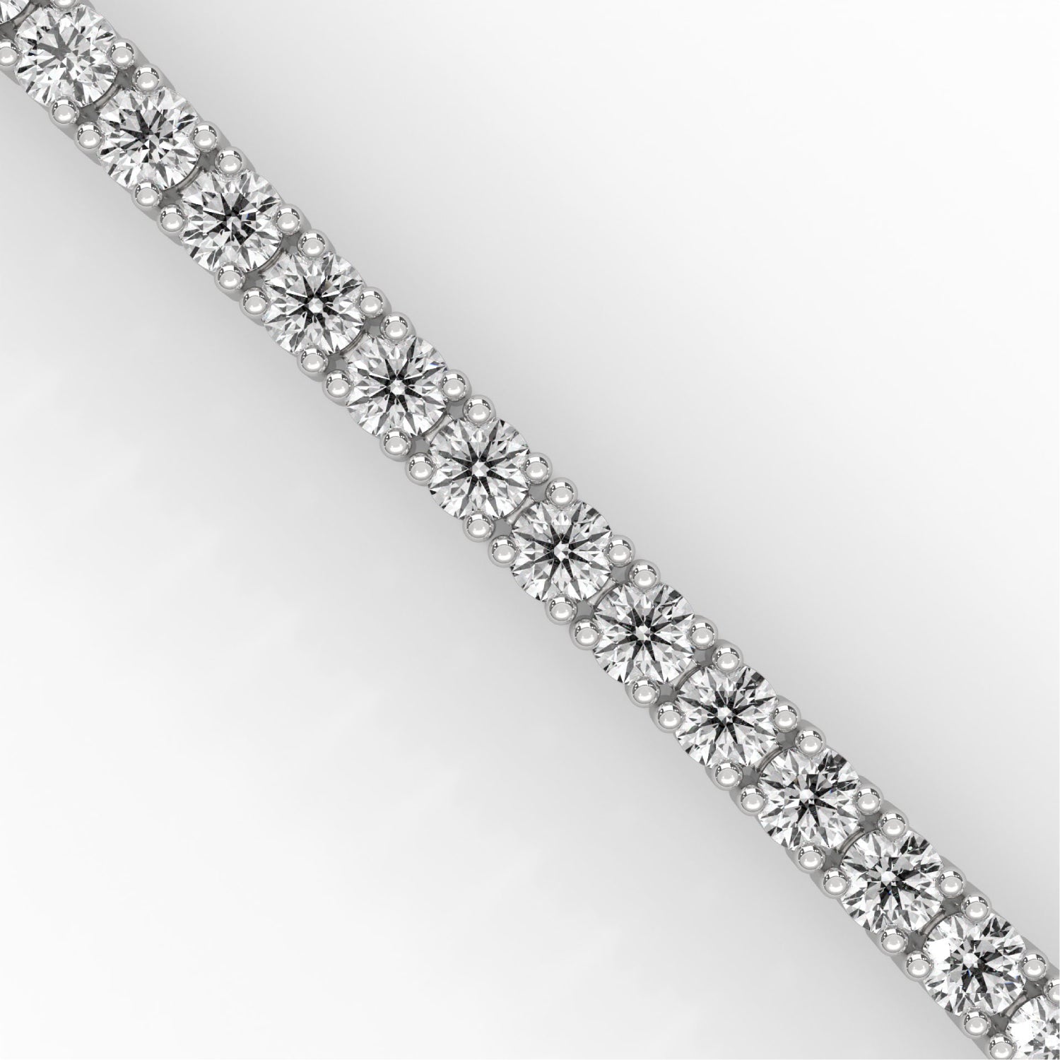 Round Brilliant Cut Lab-Grown Diamond Flexible Link Tennis Bracelet in White Gold