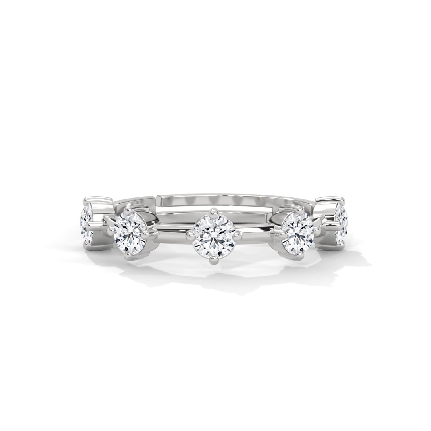 Round Brilliant Cut Lab-Grown Diamond Floating Eternity Ring in White Gold