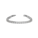 Round Brilliant Cut Lab-Grown Diamond Floral Motif Tennis Bracelet in White Gold