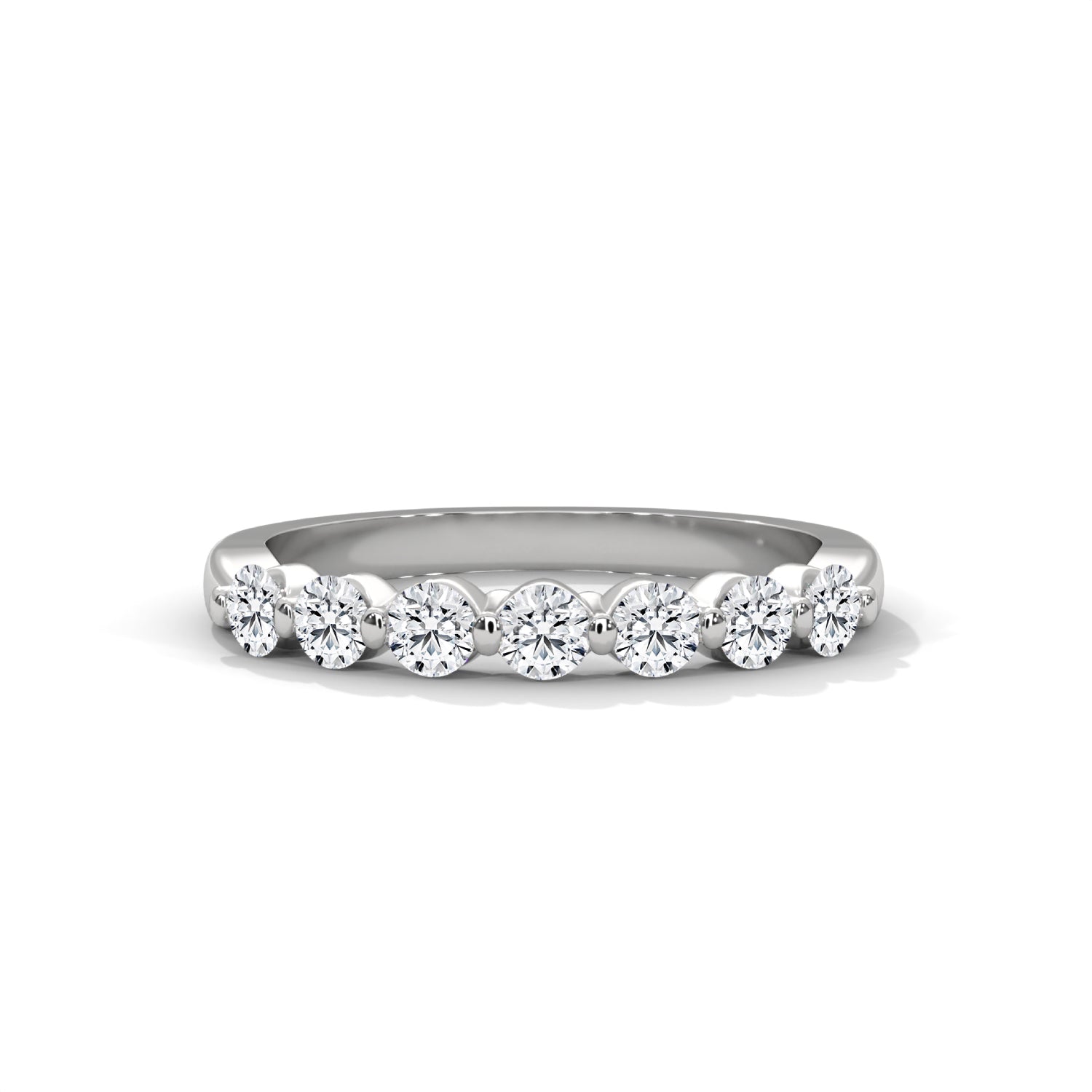 Round Brilliant Cut Lab-Grown Diamond Half-Eternity Ring in White Gold