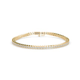 Round Brilliant Cut Lab-Grown Diamond Hexagon Bezel Tennis Bracelet
in Yellow Gold