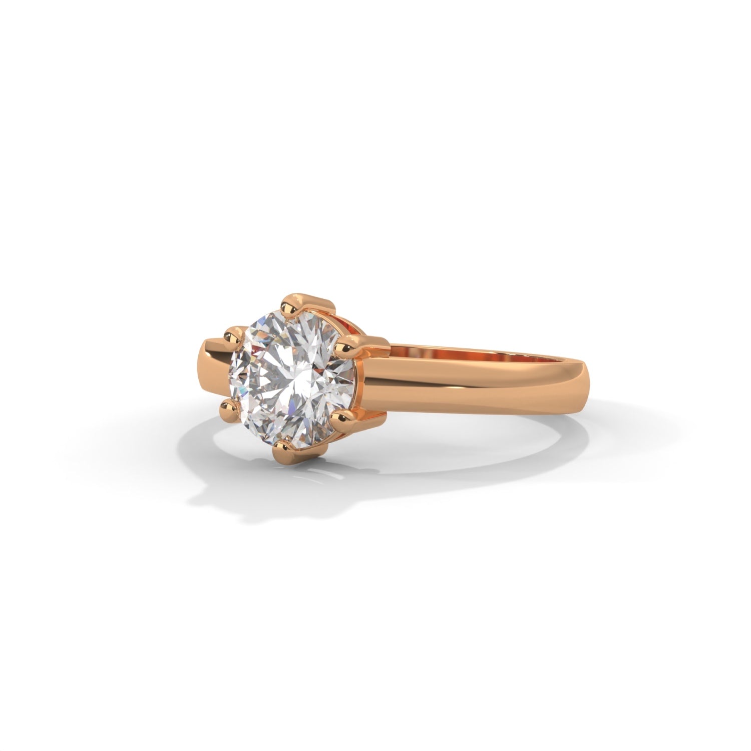 Round Brilliant Cut Lab-Grown Diamond Solitaire Engagement Ring in Rose Gold