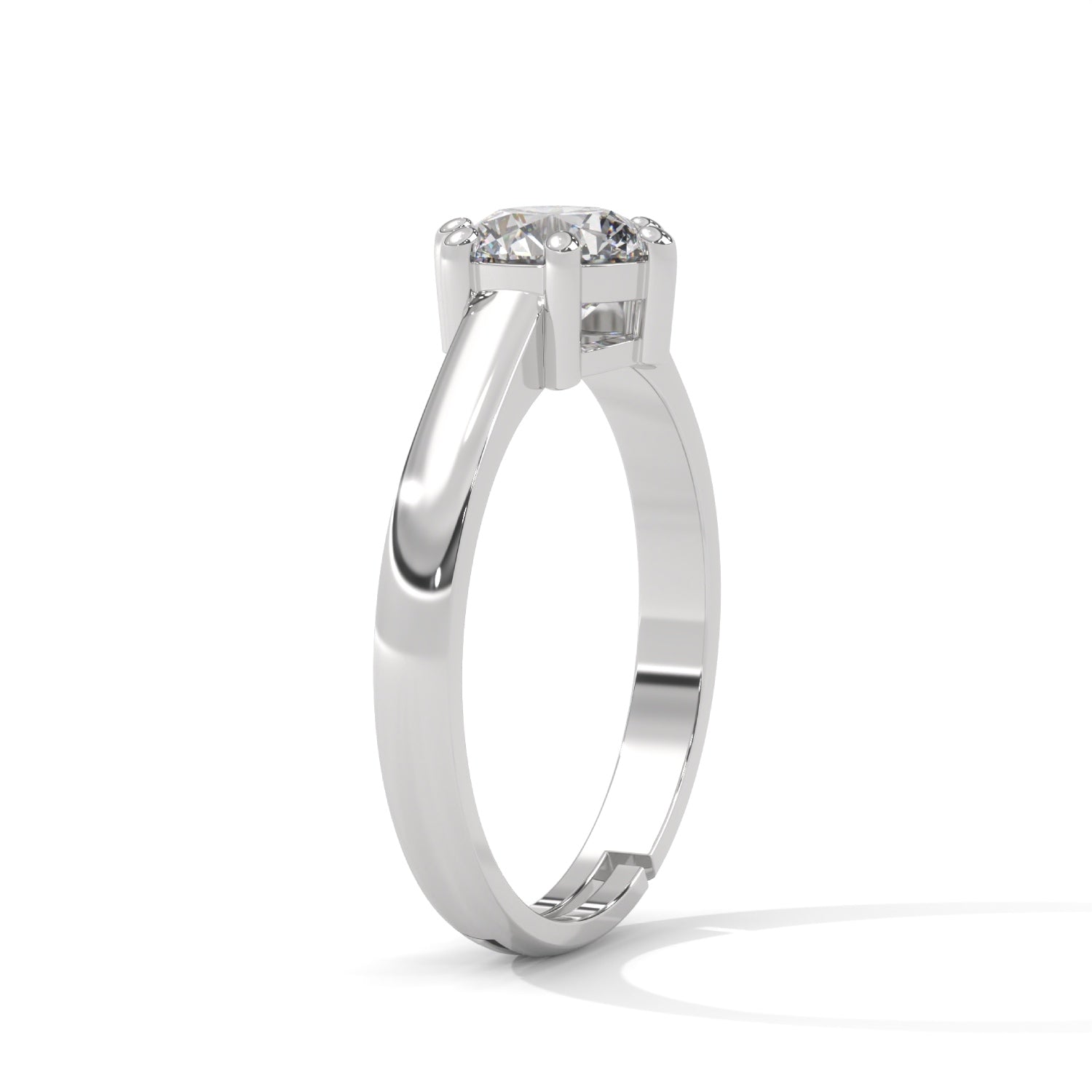 Round Brilliant Cut Lab-Grown Diamond Solitaire Engagement Ring in White Gold
