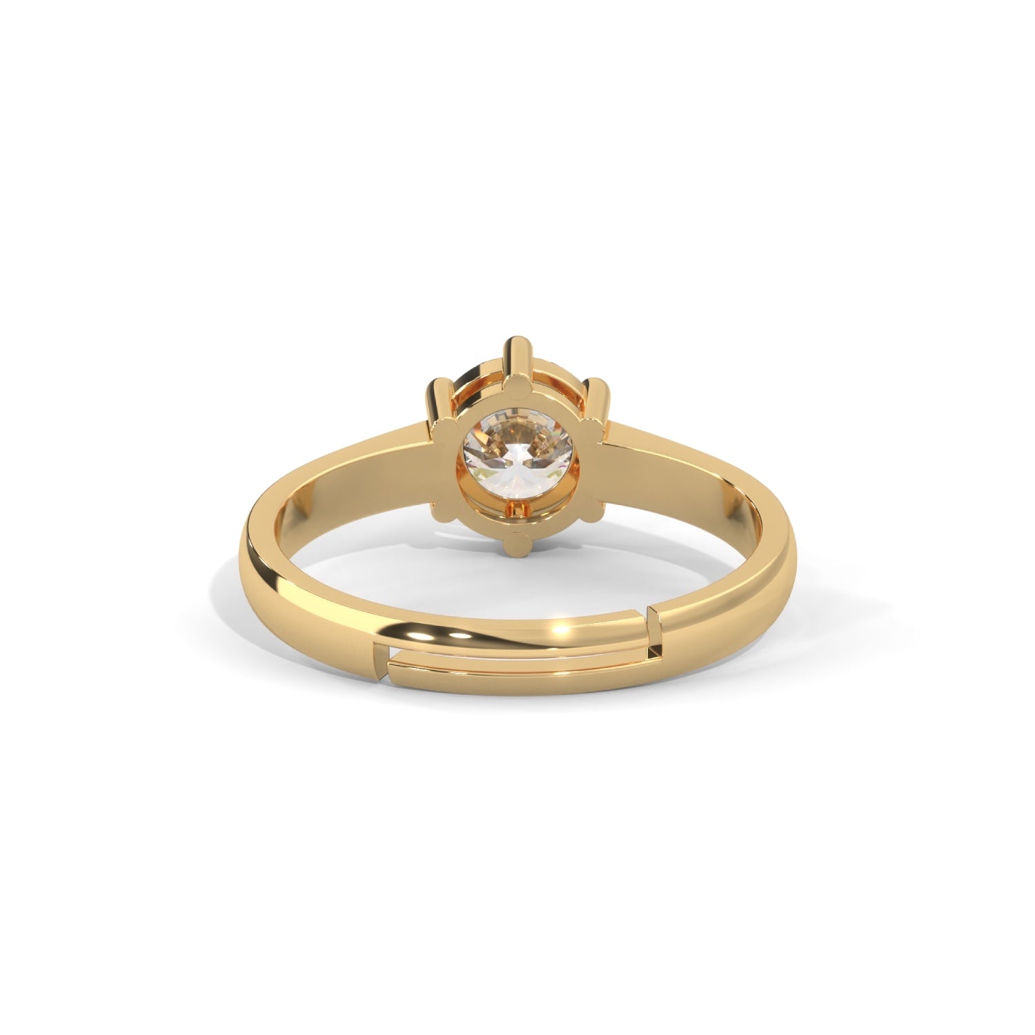 Round Brilliant Cut Lab-Grown Diamond Solitaire Engagement Ring in Yellow Gold