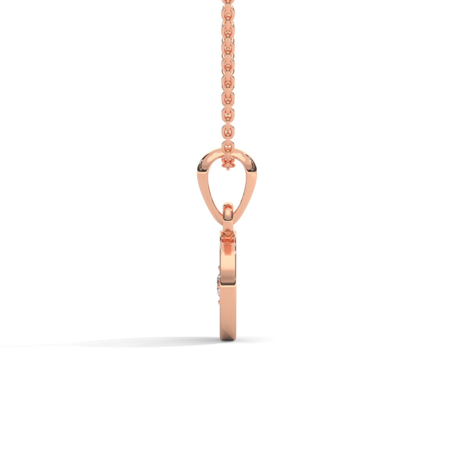 Round Brilliant Cut Lab-Grown Diamond Starburst Disc Pendant in Rose Gold