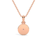 Round Brilliant Cut Lab-Grown Diamond Starburst Disc Pendant in Rose Gold