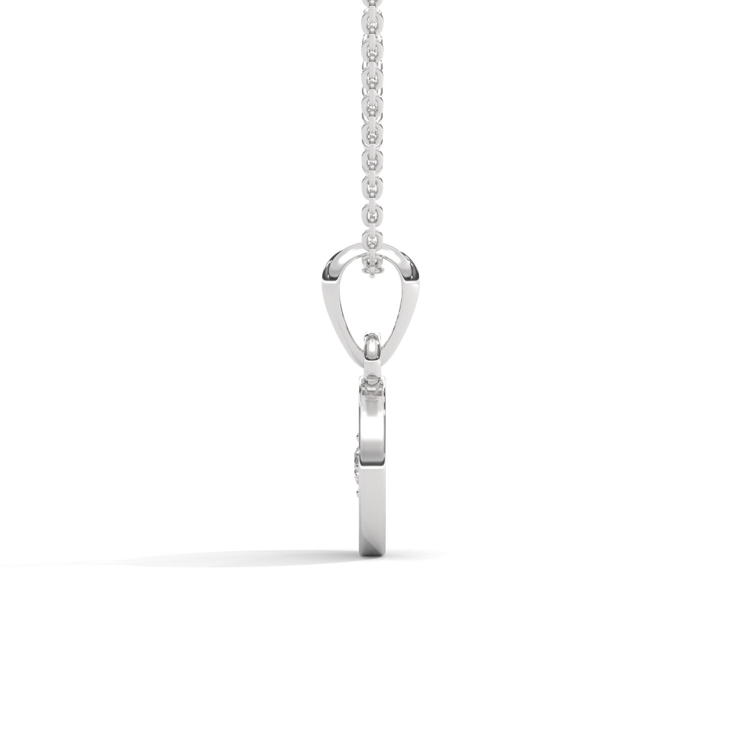 Round Brilliant Cut Lab-Grown Diamond Starburst Disc Pendant in White Gold