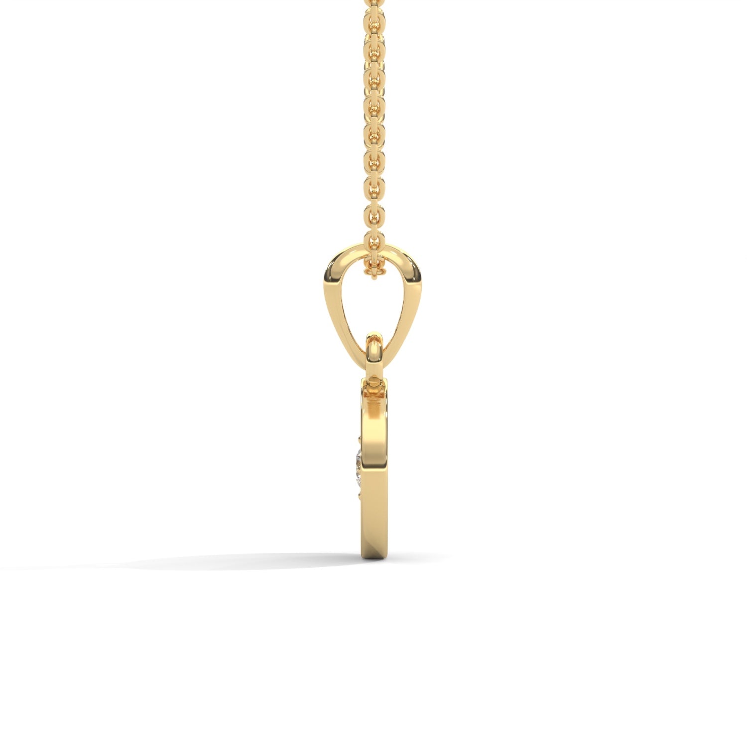 Round Brilliant Cut Lab-Grown Diamond Starburst Disc Pendant in Yellow Gold