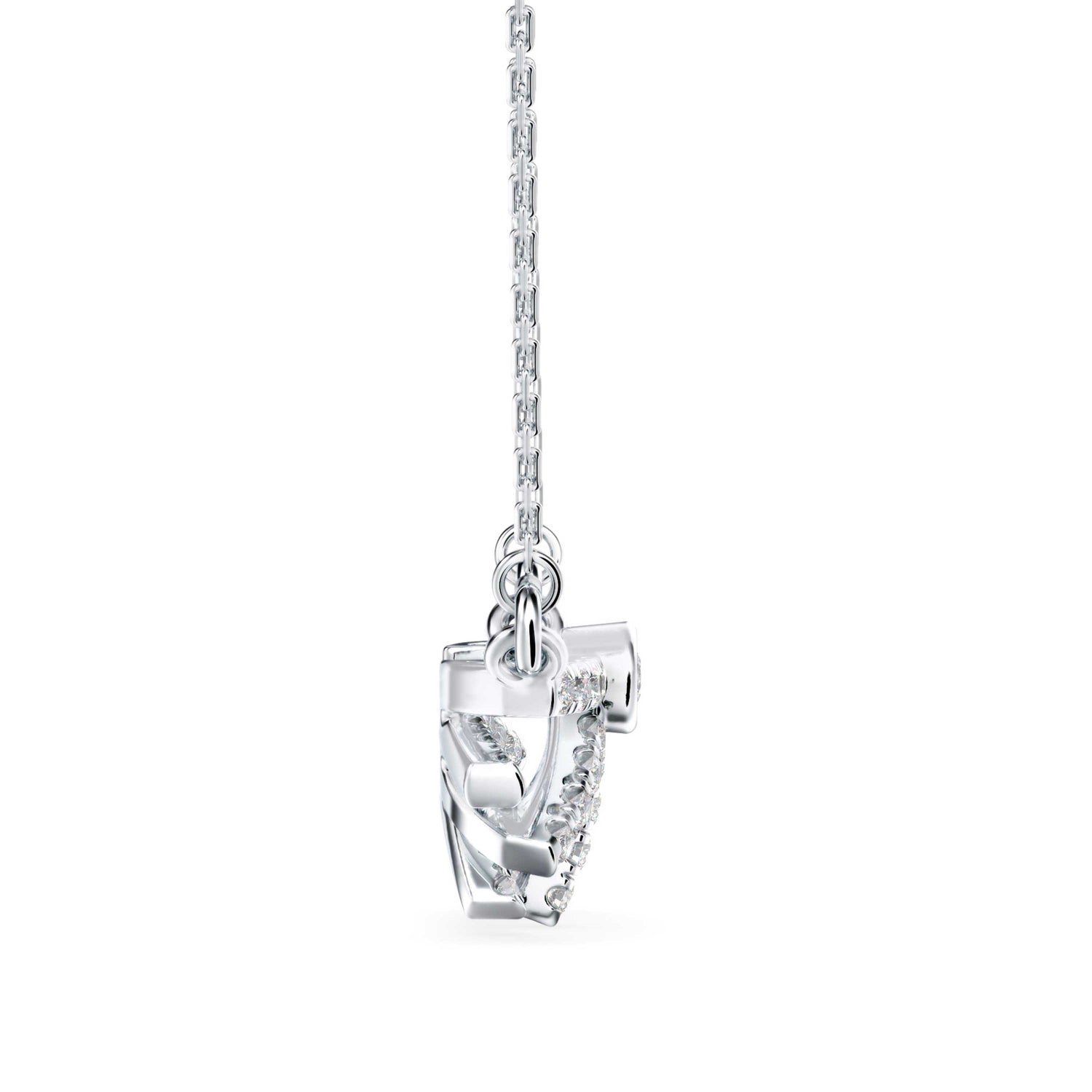 Round Brilliant Cut Lab-Grown Diamond Sunburst Pendant in White Gold