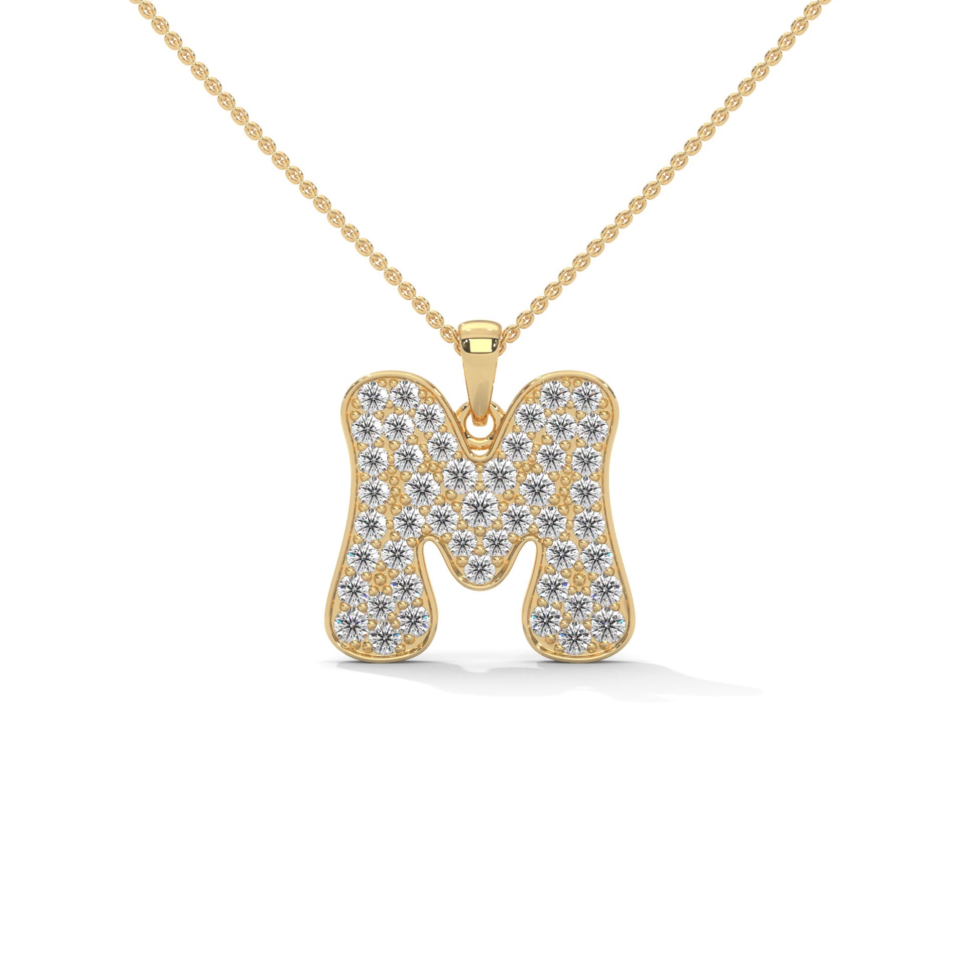 Lab-Grown Diamond Pavé Initial Pendant