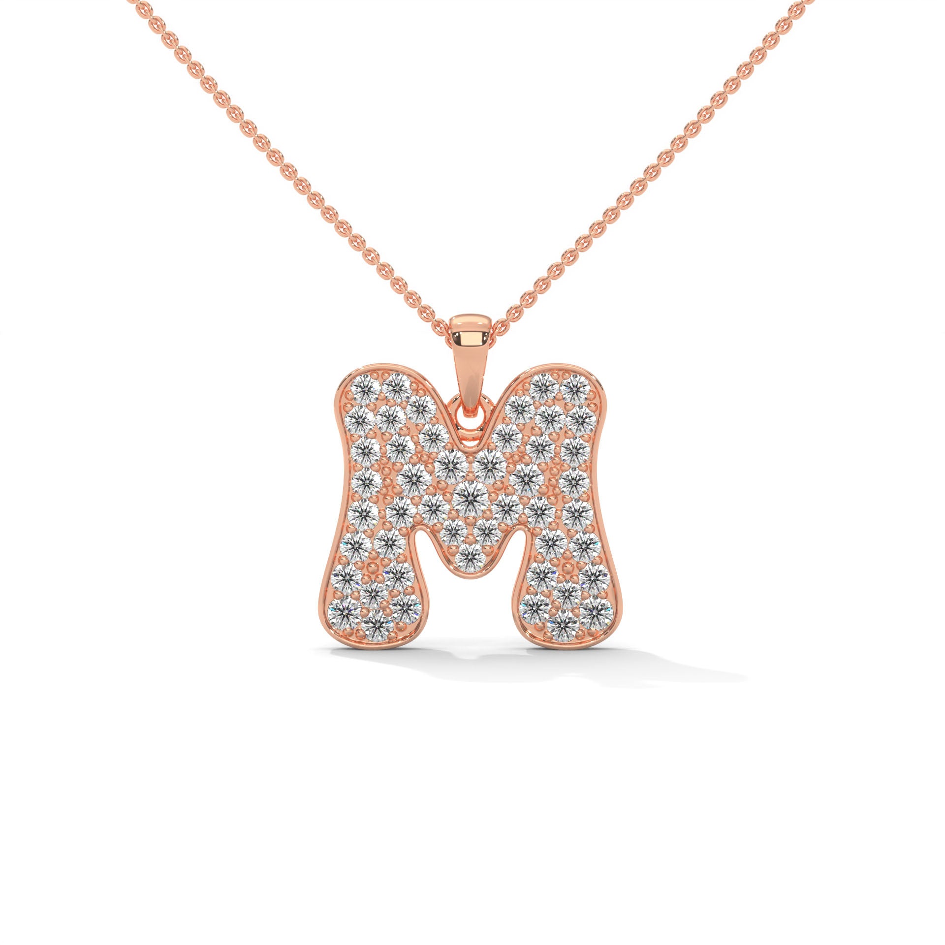 Lab-Grown Diamond Pavé Initial Pendant
