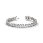 Marquise Cut Lab-Grown Diamond Angled Tennis Bracelet in White Gold