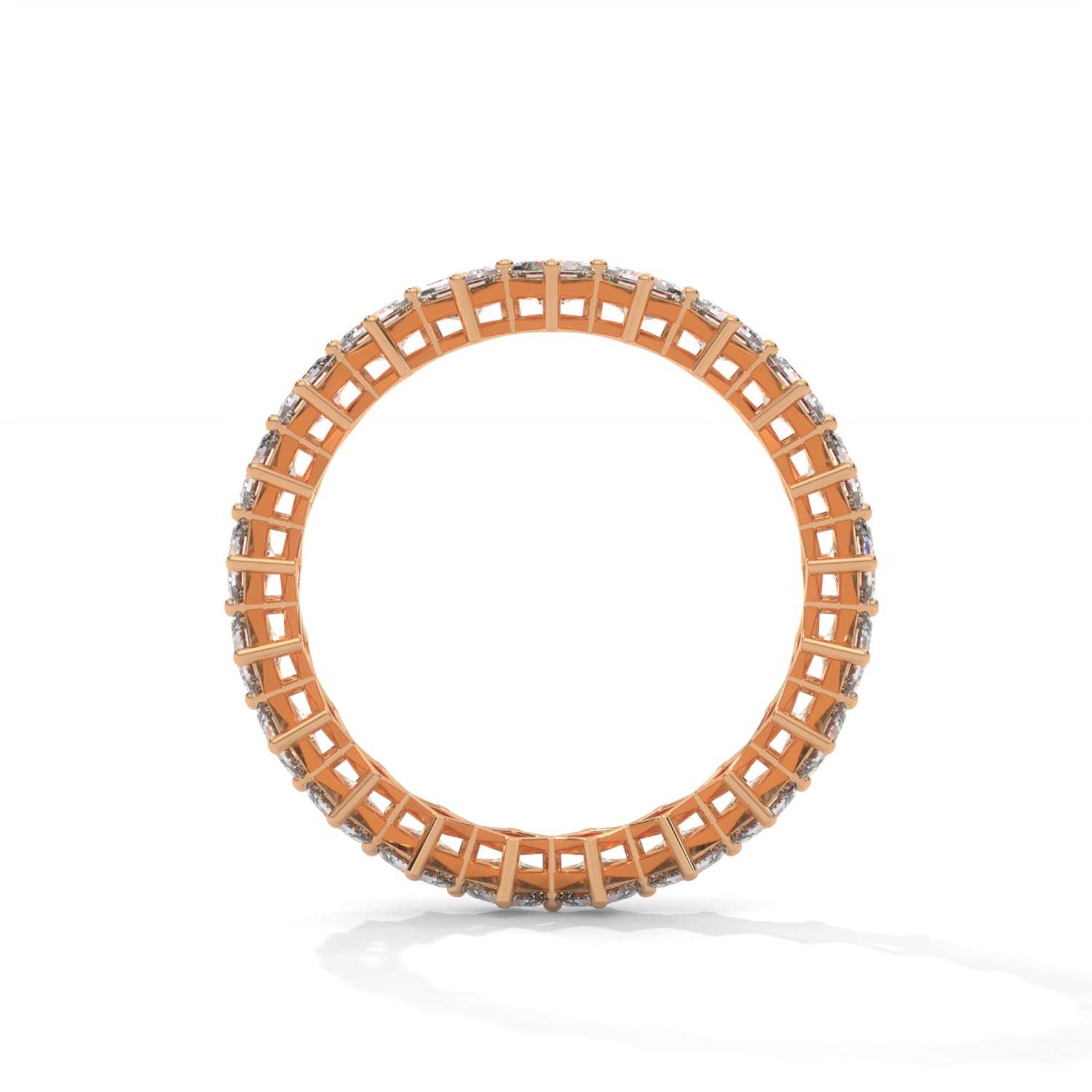 Asscher Cut Lab-Grown Diamond East-West Eternity Ring in Rose Gold