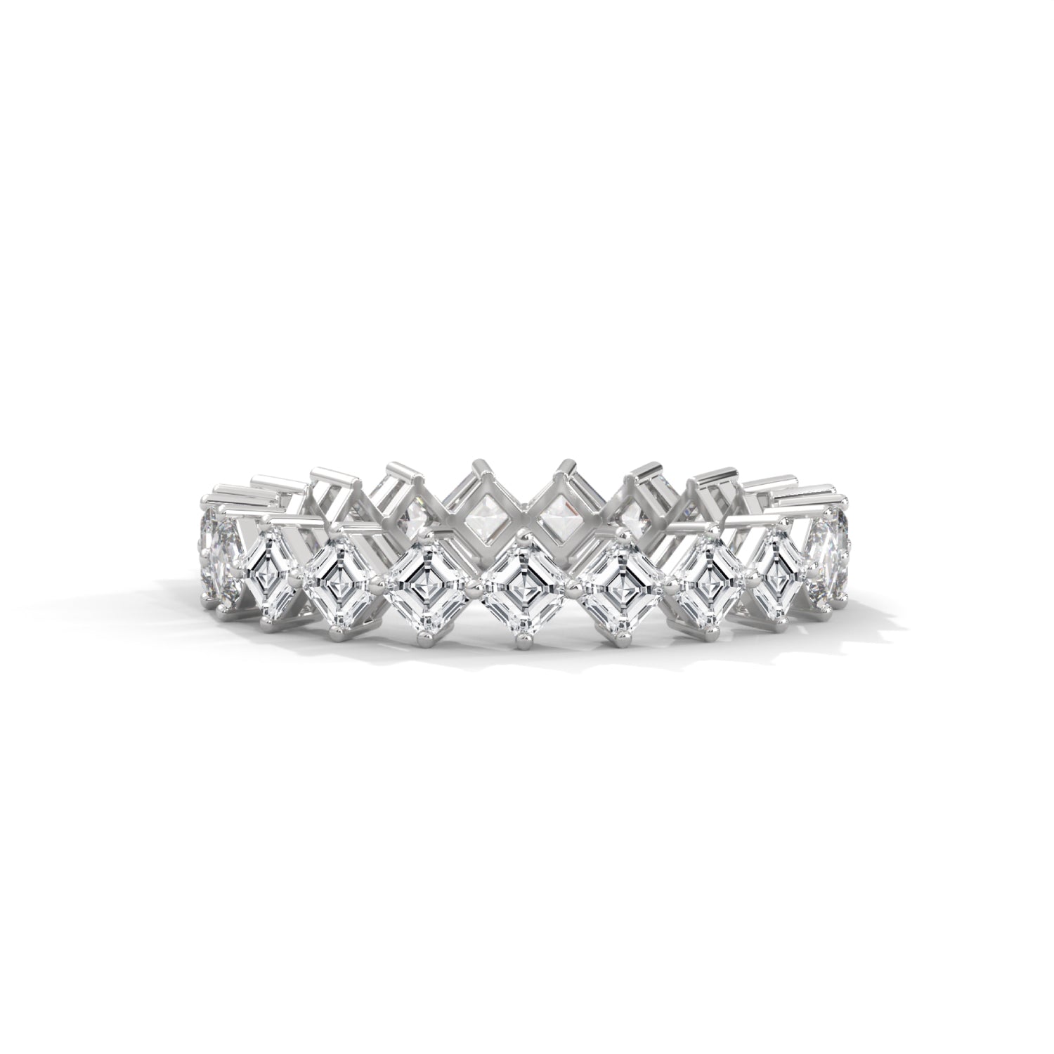 Asscher Cut Lab-Grown Diamond East-West Eternity Ring in White Gold