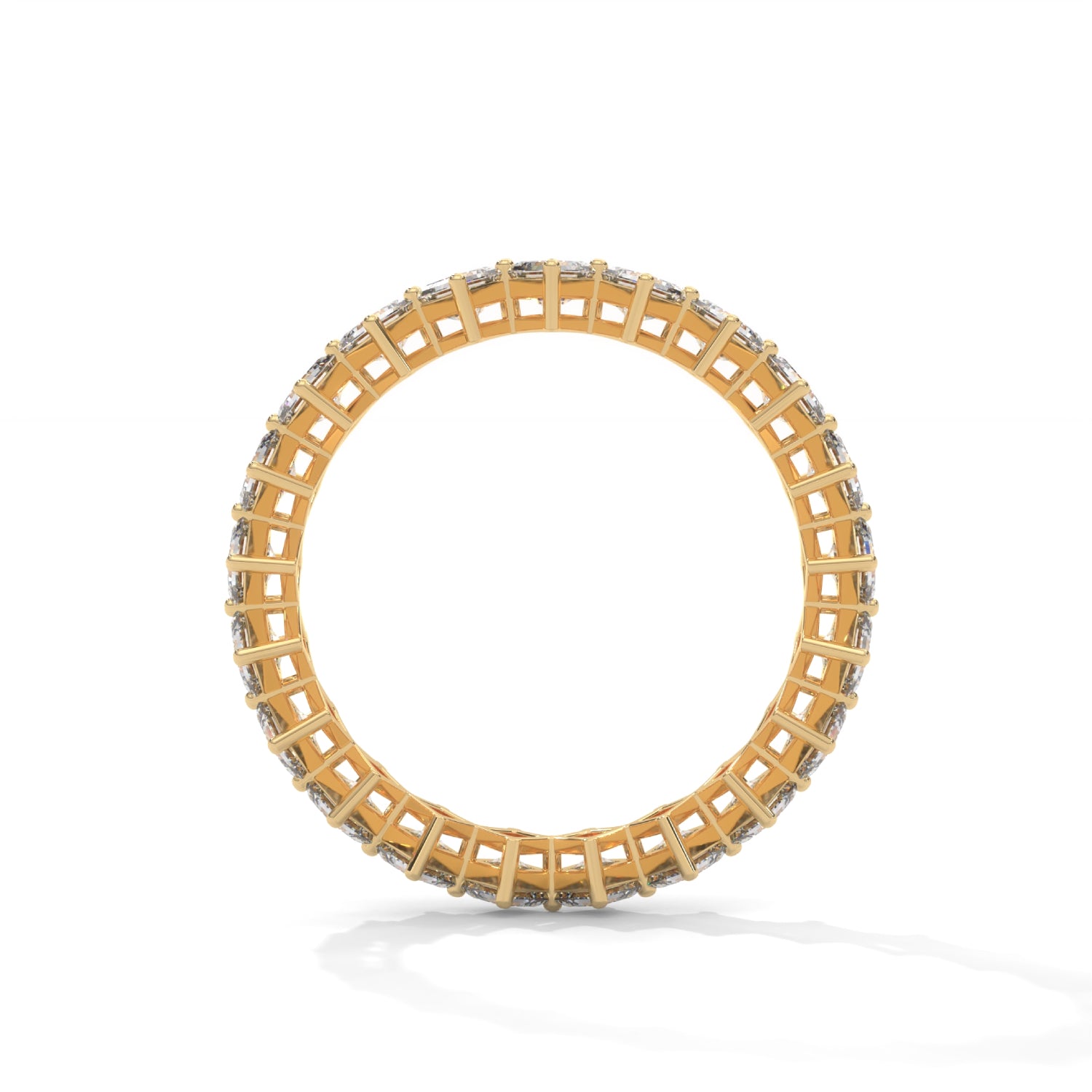 Asscher Cut Lab-Grown Diamond East-West Eternity Ring in Yellow Gold