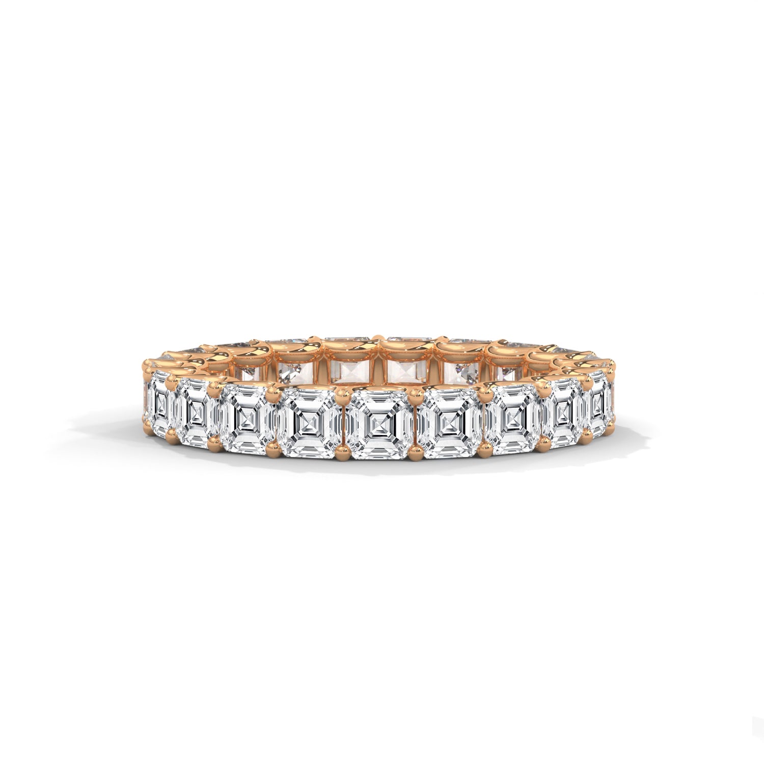 Asscher Cut Lab-Grown Diamond Eternity Ring in Rose Gold