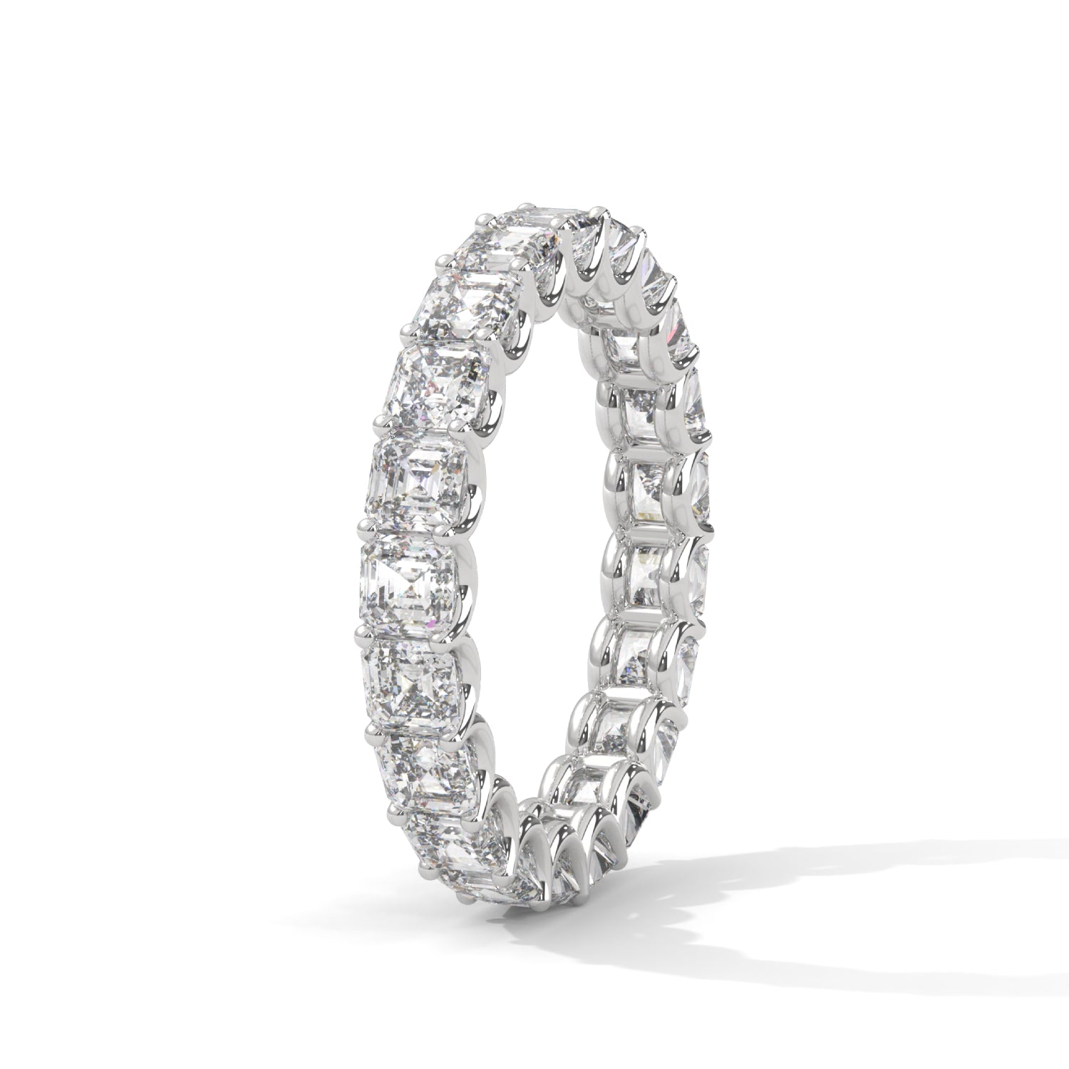 Asscher Cut Lab-Grown Diamond Eternity Ring in White Gold