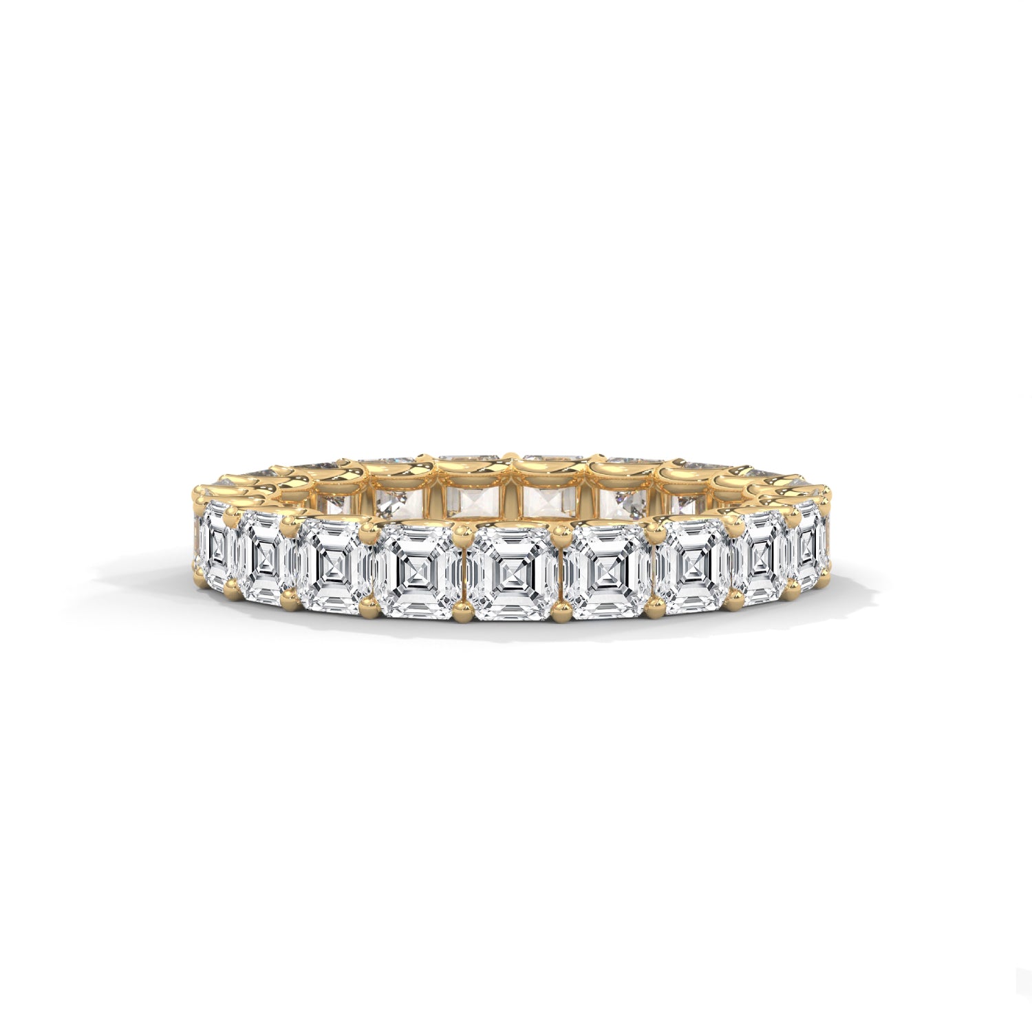 Asscher Cut Lab-Grown Diamond Eternity Ring in Yellow Gold