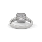 Asscher Cut Lab-Grown Diamond Halo Split Shank Engagement Ring in White Gold