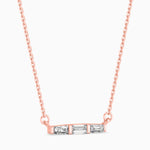 Baguette Cut Lab-Grown Diamond Bar Pendant in Rose Gold