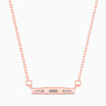 Baguette Cut Lab-Grown Diamond Bar Pendant in Rose Gold