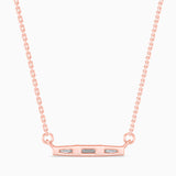 Baguette Cut Lab-Grown Diamond Bar Pendant in Rose Gold