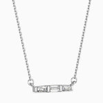 Baguette Cut Lab-Grown Diamond Bar Pendant in White Gold