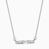 Baguette Cut Lab-Grown Diamond Bar Pendant in White Gold