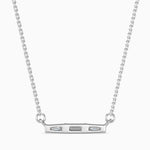 Baguette Cut Lab-Grown Diamond Bar Pendant in White Gold
