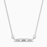 Baguette Cut Lab-Grown Diamond Bar Pendant in White Gold