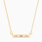 Baguette Cut Lab-Grown Diamond Bar Pendant in Yellow Gold
