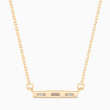 Baguette Cut Lab-Grown Diamond Bar Pendant in Yellow Gold