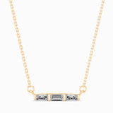 Baguette Cut Lab-Grown Diamond Bar Pendant in Yellow Gold