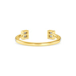 Baguette Cut Lab-Grown Diamond Pavé Open Stackable Ring in Yellow Gold